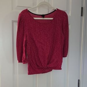 W5: Women's Vibrant Magenta Knotted Blouse